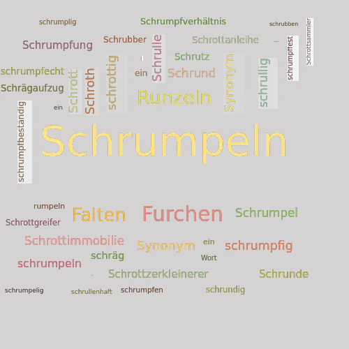 Ein anderes Wort für Schrumpeln - Synonym Schrumpeln