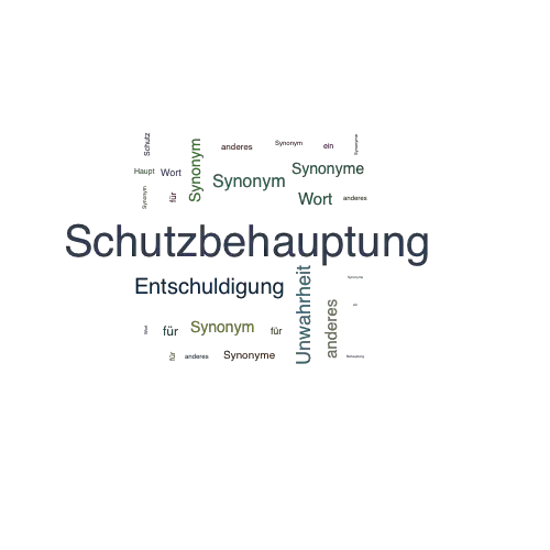 Ein anderes Wort für Schutzbehauptung - Synonym Schutzbehauptung