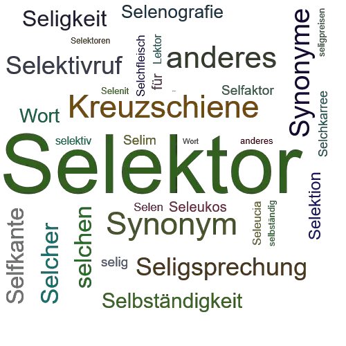 Ein anderes Wort für Selektor - Synonym Selektor