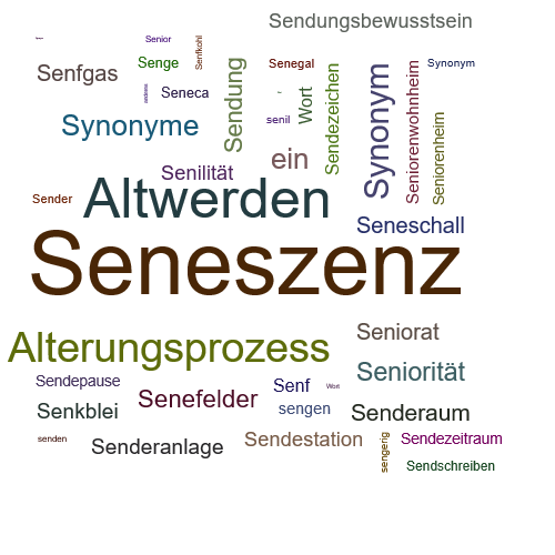 Ein anderes Wort für Seneszenz - Synonym Seneszenz