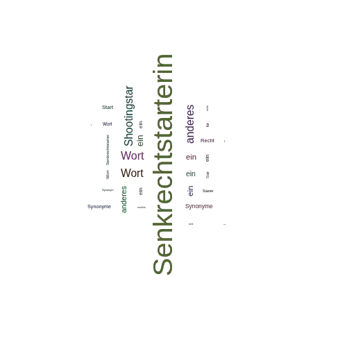 Ein anderes Wort für Senkrechtstarterin - Synonym Senkrechtstarterin