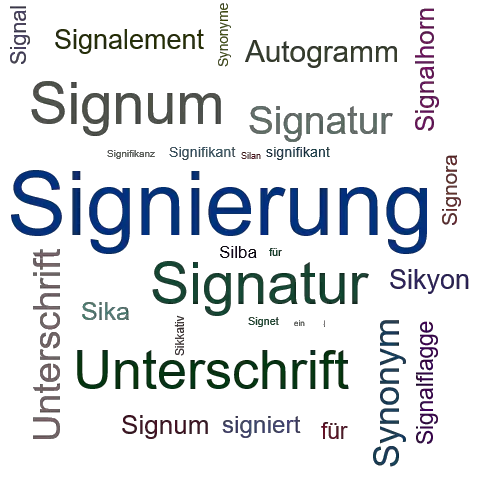 Ein anderes Wort für Signierung - Synonym Signierung
