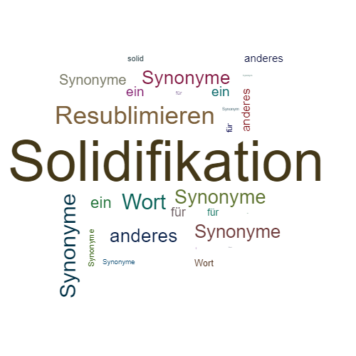 Ein anderes Wort für Solidifikation - Synonym Solidifikation