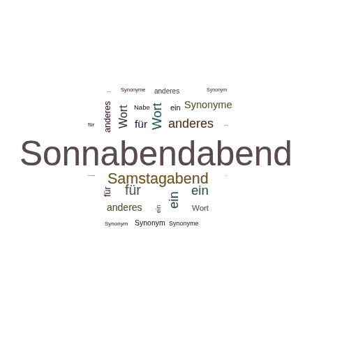 Ein anderes Wort für Sonnabendabend - Synonym Sonnabendabend