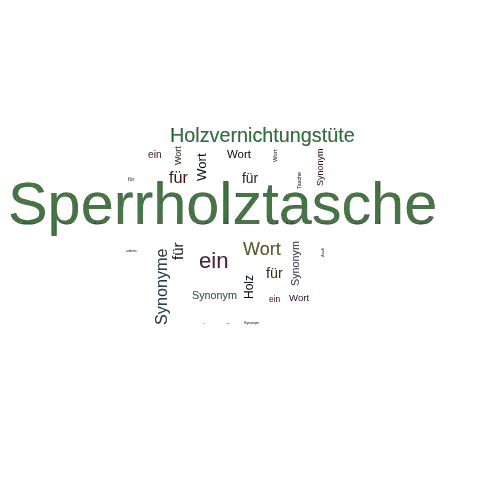 Ein anderes Wort für Sperrholztasche - Synonym Sperrholztasche