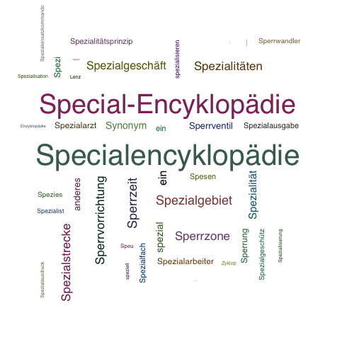 Ein anderes Wort für Spezialenzyklopädie - Synonym Spezialenzyklopädie