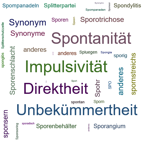 Ein anderes Wort für Spontaneität - Synonym Spontaneität