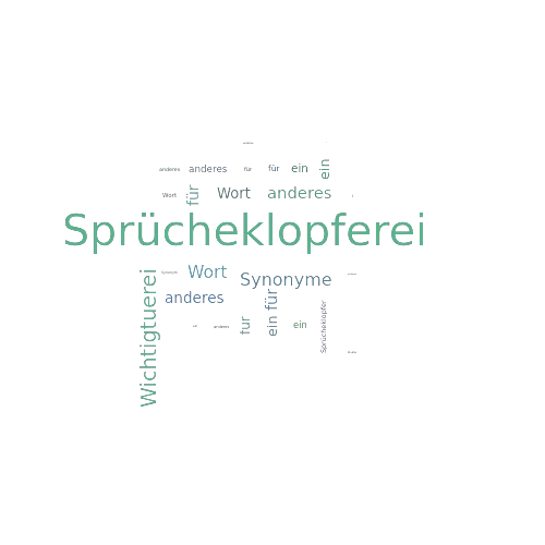 Ein anderes Wort für Sprücheklopferei - Synonym Sprücheklopferei