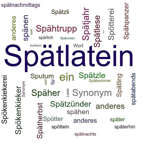 Ein anderes Wort für Spätlatein - Synonym Spätlatein