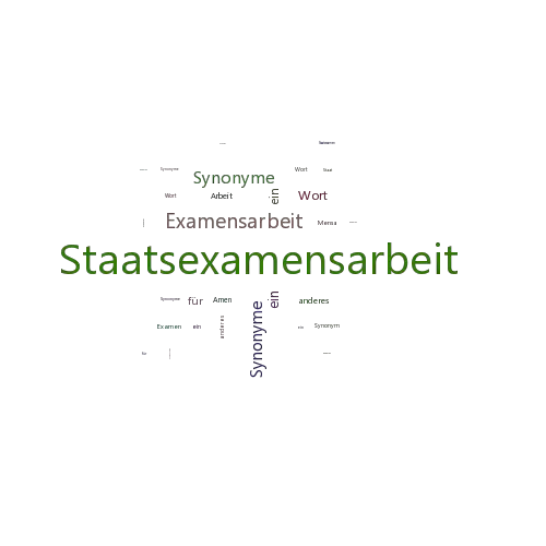 Ein anderes Wort für Staatsexamensarbeit - Synonym Staatsexamensarbeit