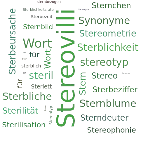 Ein anderes Wort für Stereozilie - Synonym Stereozilie