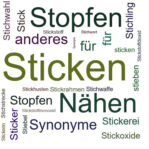 Ein anderes Wort für Sticken - Synonym Sticken