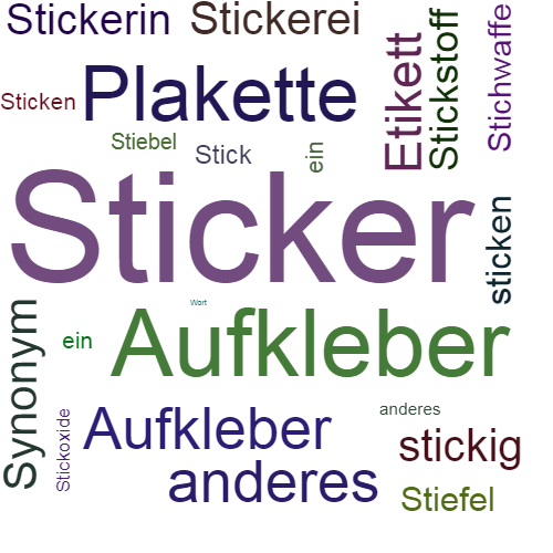 Ein anderes Wort für Sticker - Synonym Sticker