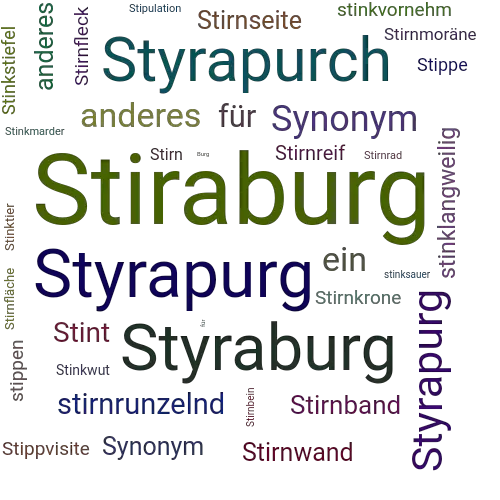 Ein anderes Wort für Stiraburg - Synonym Stiraburg