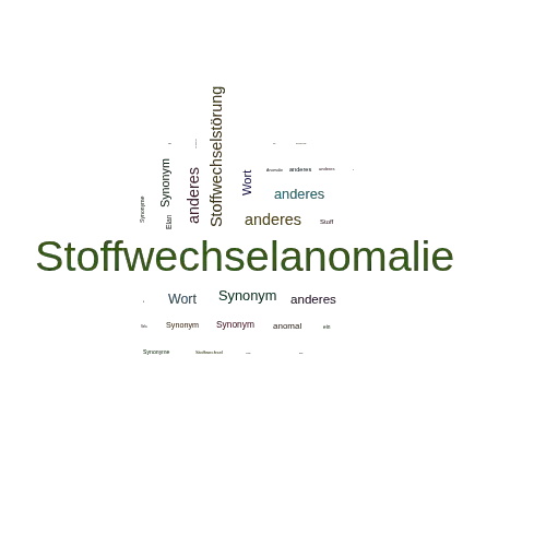 Ein anderes Wort für Stoffwechselanomalie - Synonym Stoffwechselanomalie