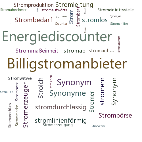 Ein anderes Wort für Stromdiscounter - Synonym Stromdiscounter