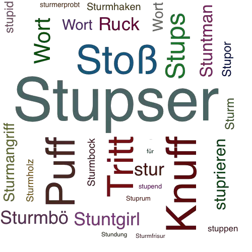 Ein anderes Wort für Stupser - Synonym Stupser