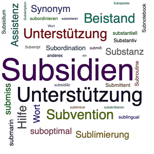 Ein anderes Wort für Subsidien - Synonym Subsidien