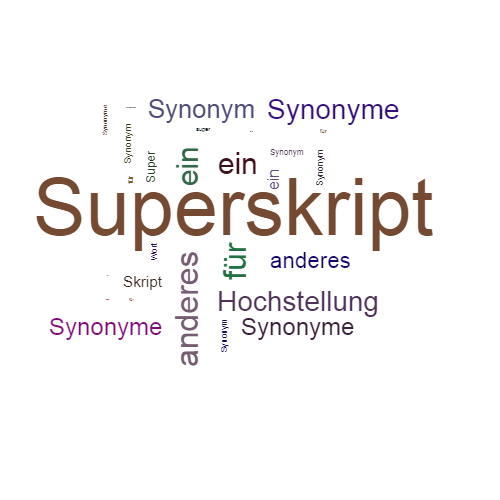 Ein anderes Wort für Superskript - Synonym Superskript