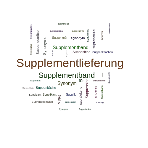 Ein anderes Wort für Supplementlieferung - Synonym Supplementlieferung