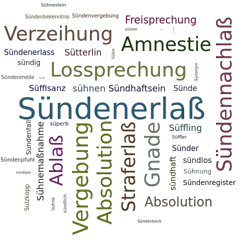 Ein anderes Wort für Sündenerlaß - Synonym Sündenerlaß
