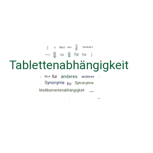 Ein anderes Wort für Tablettenabhängigkeit - Synonym Tablettenabhängigkeit