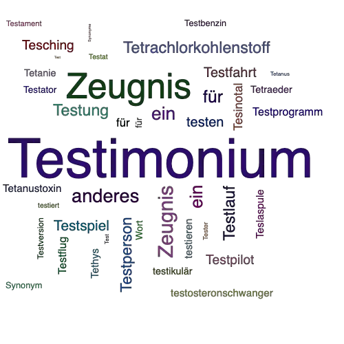 Ein anderes Wort für Testimonium - Synonym Testimonium