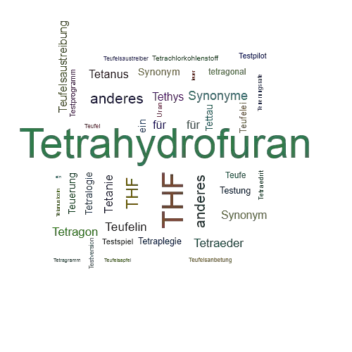 Ein anderes Wort für Tetrahydrofuran - Synonym Tetrahydrofuran