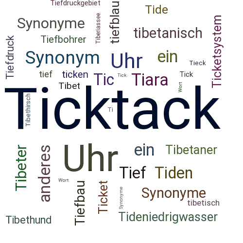 Ein anderes Wort für Ticktack - Synonym Ticktack