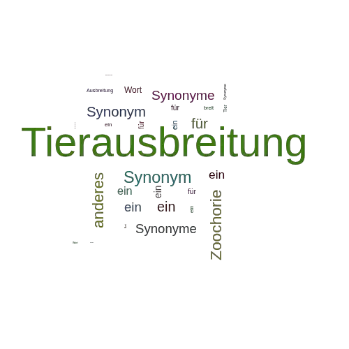 Ein anderes Wort für Tierausbreitung - Synonym Tierausbreitung