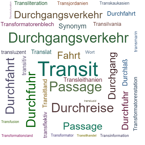 Ein anderes Wort für Transit - Synonym Transit
