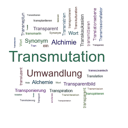 Ein anderes Wort für Transmutation - Synonym Transmutation
