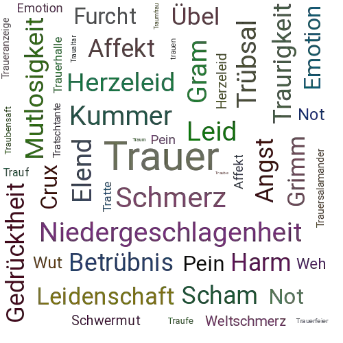 Ein anderes Wort für Trauer - Synonym Trauer