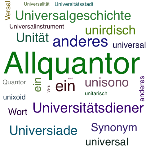 Ein anderes Wort für Universalquantor - Synonym Universalquantor