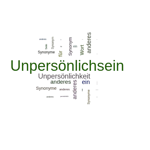 Ein anderes Wort für Unpersönlichsein - Synonym Unpersönlichsein