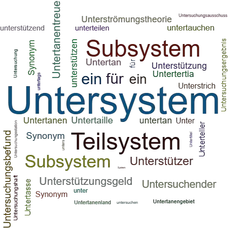 Ein anderes Wort für Untersystem - Synonym Untersystem