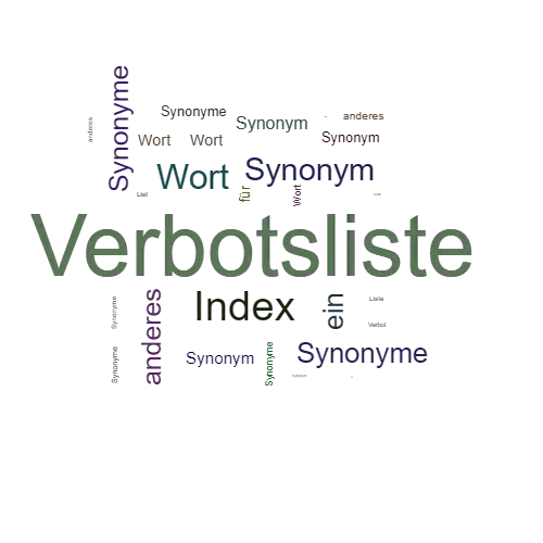 Ein anderes Wort für Verbotsliste - Synonym Verbotsliste