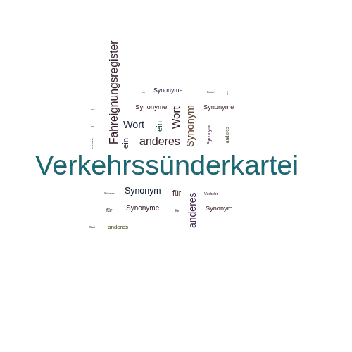 Ein anderes Wort für Verkehrssünderkartei - Synonym Verkehrssünderkartei