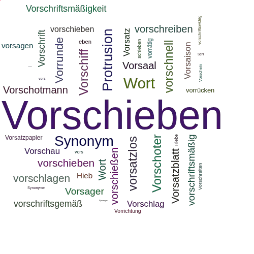 Ein anderes Wort für Vorschieben - Synonym Vorschieben