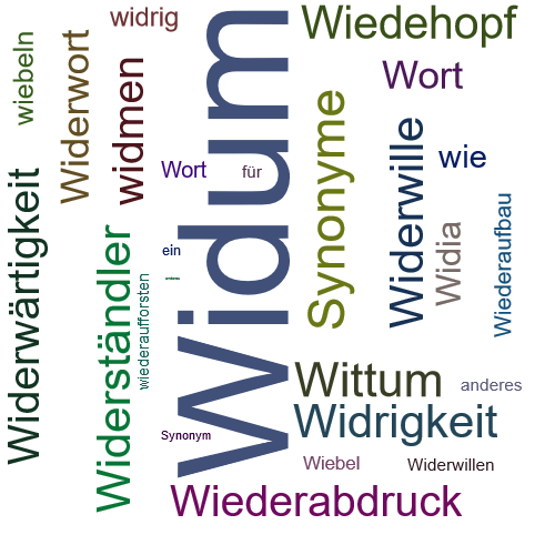Ein anderes Wort für Widum - Synonym Widum