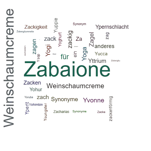 Ein anderes Wort für Zabaione - Synonym Zabaione
