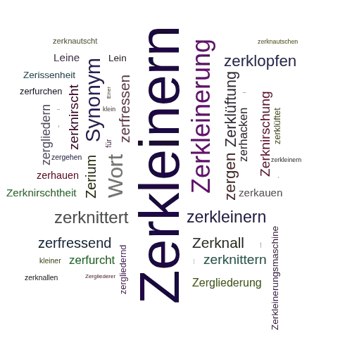 Ein anderes Wort für Zerkleinern - Synonym Zerkleinern