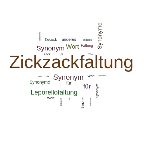 Ein anderes Wort für Zickzackfaltung - Synonym Zickzackfaltung