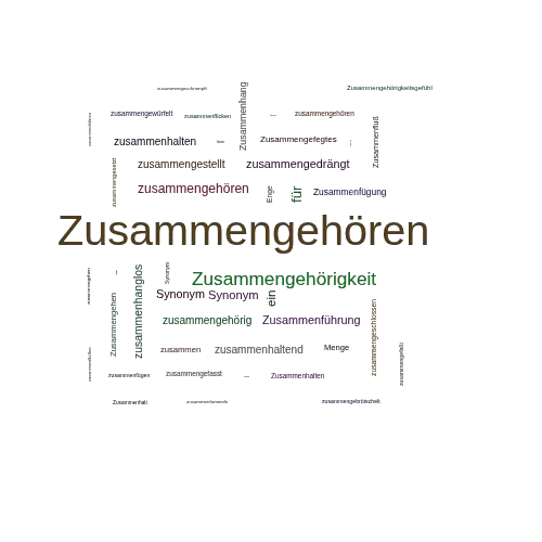 Ein anderes Wort für Zusammengehören - Synonym Zusammengehören