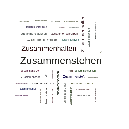 Ein anderes Wort für Zusammenstehen - Synonym Zusammenstehen