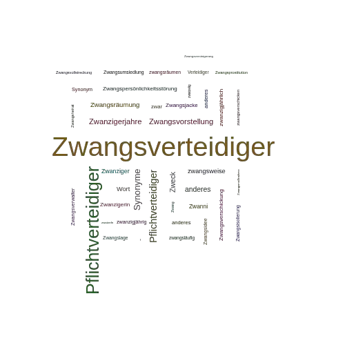 Ein anderes Wort für Zwangsverteidiger - Synonym Zwangsverteidiger