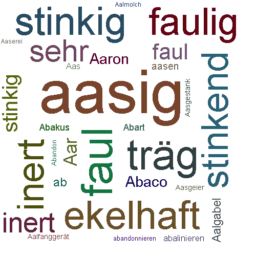 Ein anderes Wort für aasig - Synonym aasig