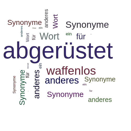 Ein anderes Wort für abgerüstet - Synonym abgerüstet