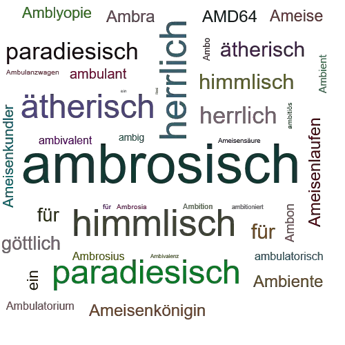 Ein anderes Wort für ambrosisch - Synonym ambrosisch