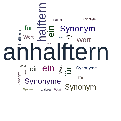 Ein anderes Wort für anhalftern - Synonym anhalftern